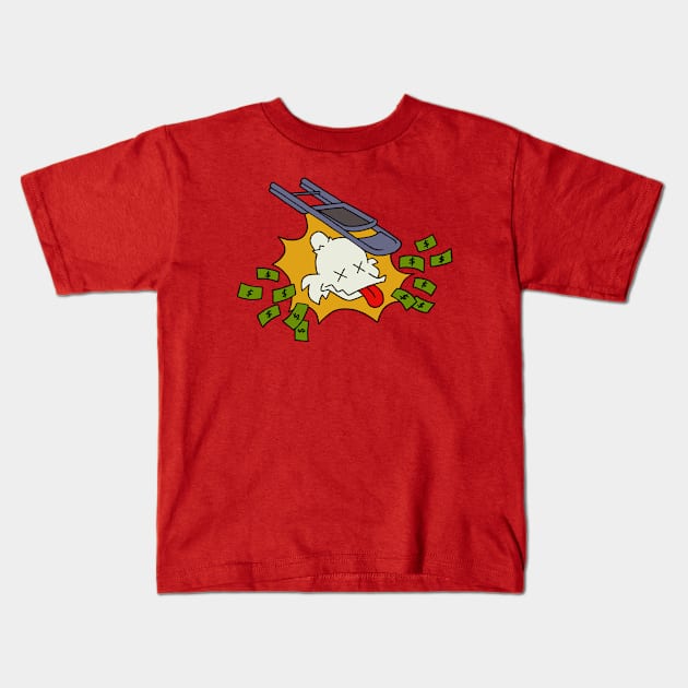 Scrooge Gets Hit With A Chair Kids T-Shirt by fun stuff, dumb stuff